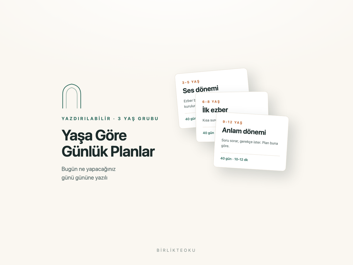 Yaşa göre günlük planlar